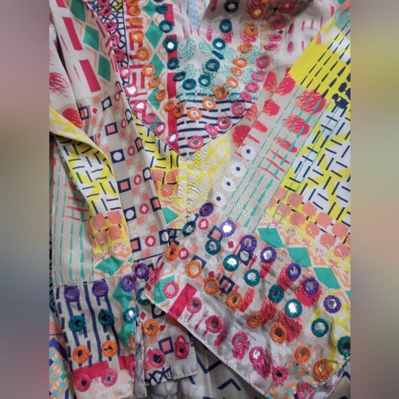 Soft Surroundings Summerfest Colorful Boho Patchwork - Style Dress Size XL - Picture 4 of 8